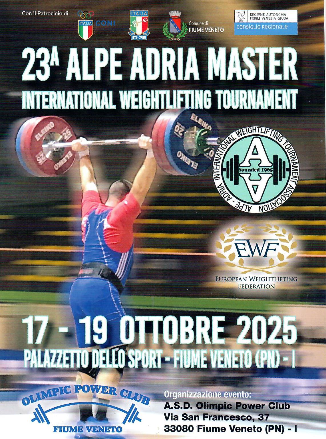 23° Alpe Adria Master International Weightlifting Tournament